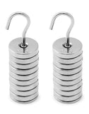 QWORK Lab Slotted Mass Set, 2 Set of Chromium-Plated Metal Slotted Weights, One Set - Total 100g - Includes 9 Weights (10g Each) & One Hanger (10g)