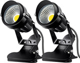 FZWLE Spot Lights Clamp Indoor Spotlights, 7W Clip on Lights Daylight White Uplights with 6FT Cord and Switch for Trade Show, Workshop, Billboard, Desk Lighting (2 Pack)